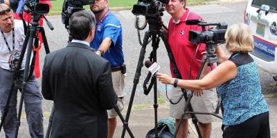 Representative Gary Palmer from back looking at cameras