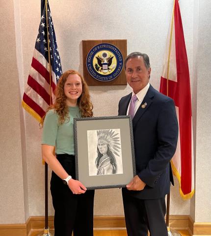 Chloe Lowery with Gary Palmer