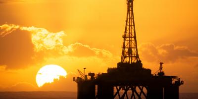 oil rig and sunset